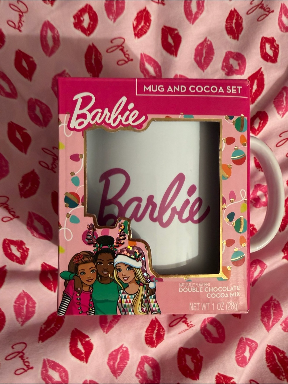 Barbie Mug and Cocoa Set - Pink and White Gift Box